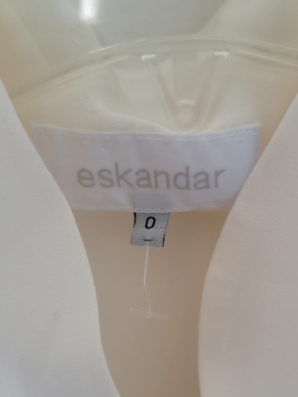 Eskandar Silk Swing Blouse Size 0 ( 4-6) Ivory Oversized Pleated Back Minimalist - Picture 7 of 11